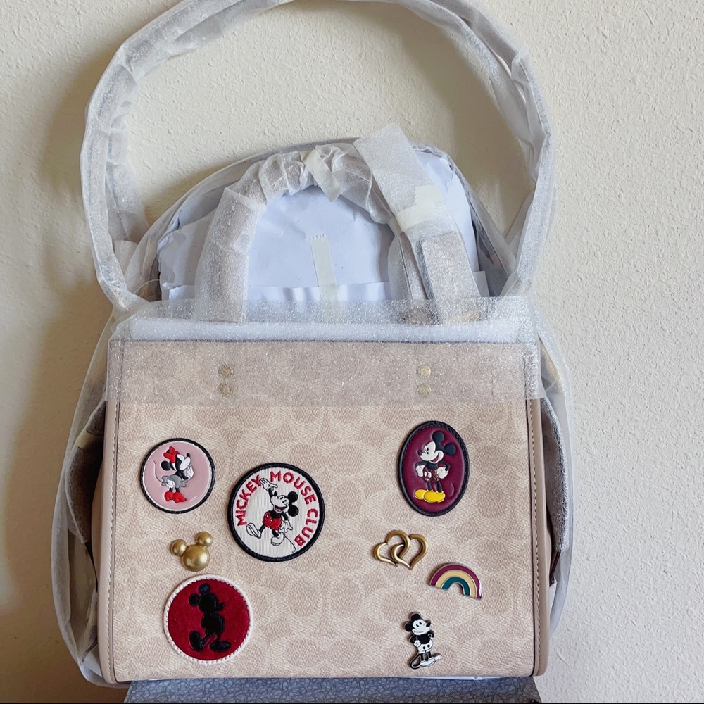 NWT Disney X Coach Rogue 25 In Signature Canvas With Patches C6105 Mickey Mouse